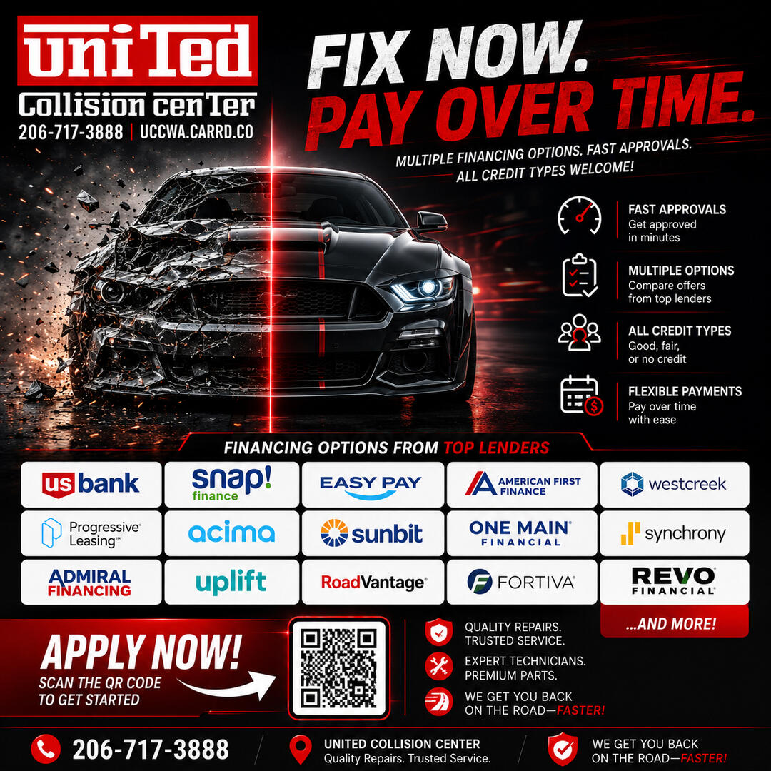 Fix Now, Pay Later! Financing available for all repair jobs , Get your car fixed today and pay over time!